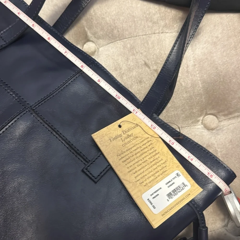 Patricia Nash Ocean Blue Leather Tote Bag, new - Picture 9 of 13